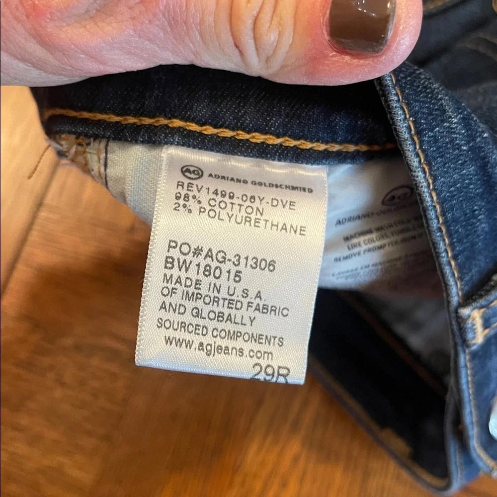 AG Adriano Goldschmied The Middi Ankle Dark Wash Skinny Jeans size 29